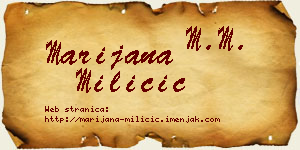 Marijana Miličić vizit kartica